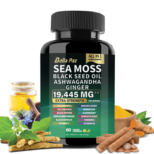 Bella Paz Sea Moss with Black Seed Oil, Ashwagandha, Turmeric & Vitamins