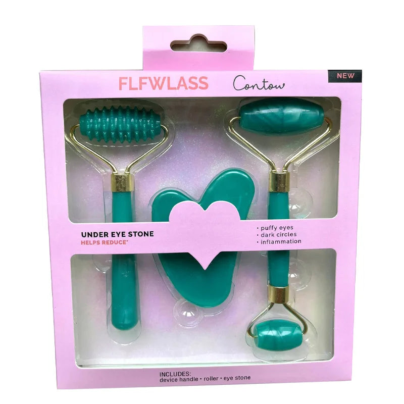 3-Piece Resin Roller Massage Set - Face & Body