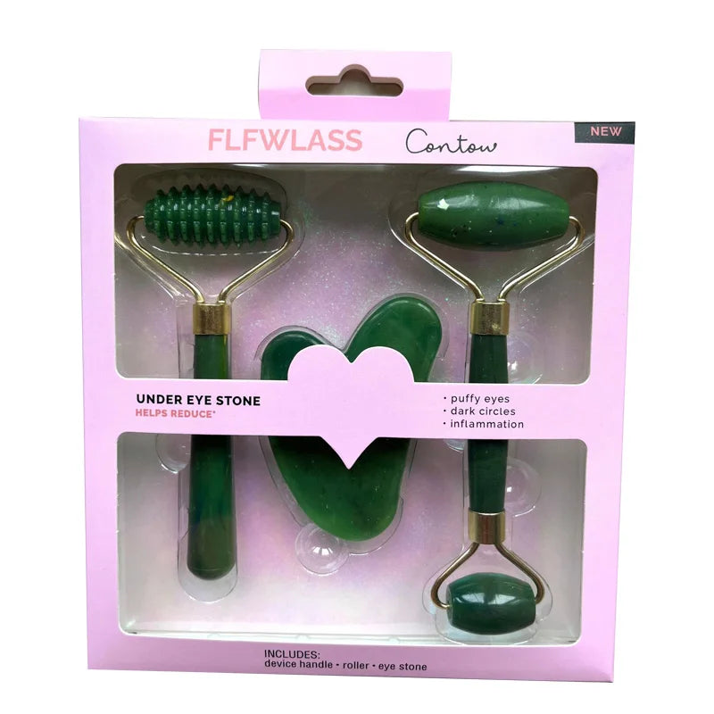 3-Piece Resin Roller Massage Set - Face & Body