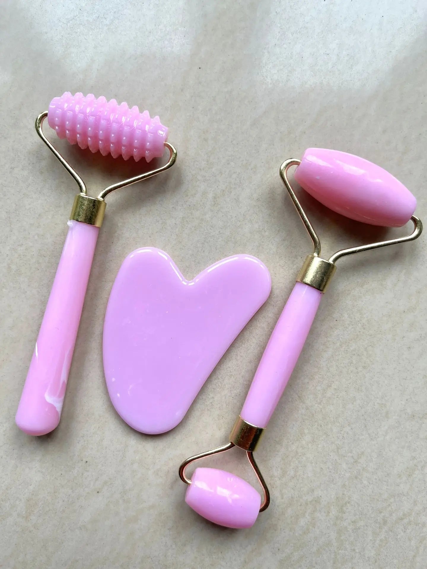 3-Piece Resin Roller Massage Set - Face & Body